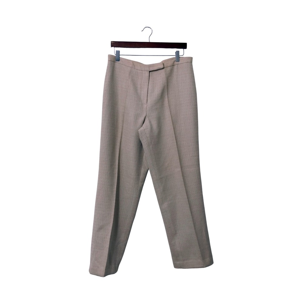 Pursuits Ltd Preppy Beige 100% Worsted Wool Trousers Size 12 Tailored Pants